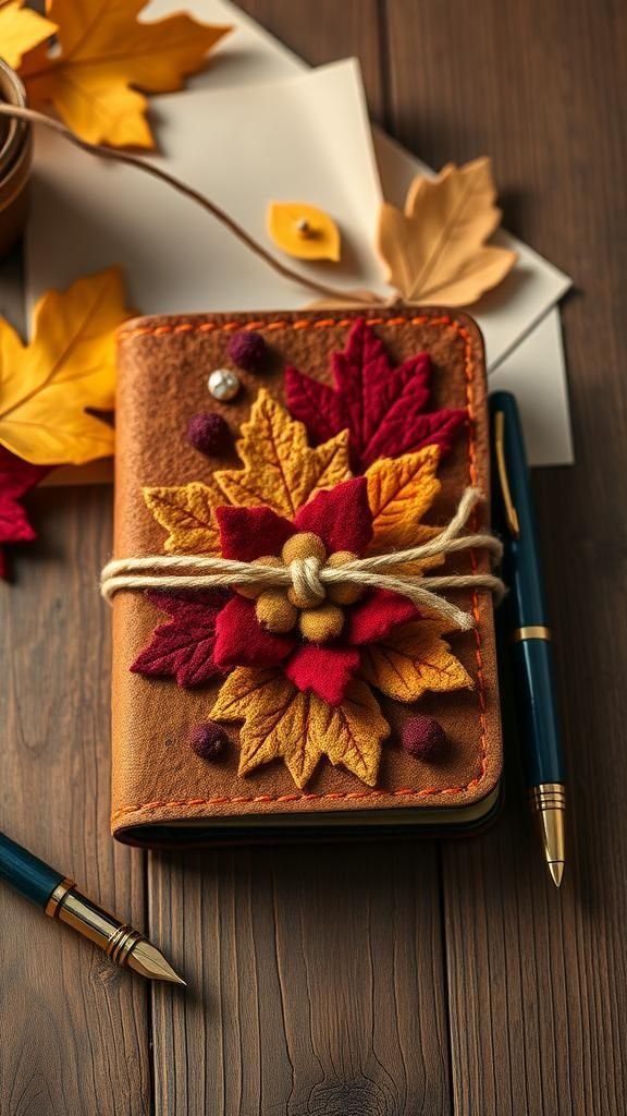 Pocket-sized felt journals with decorative covers