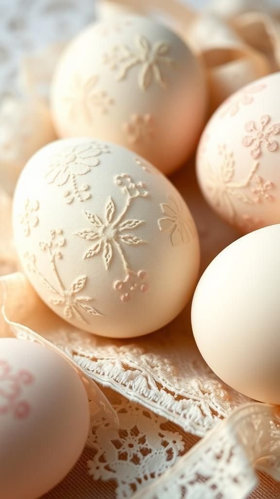 Lace-imprinted eggs for romantic, textured patterns