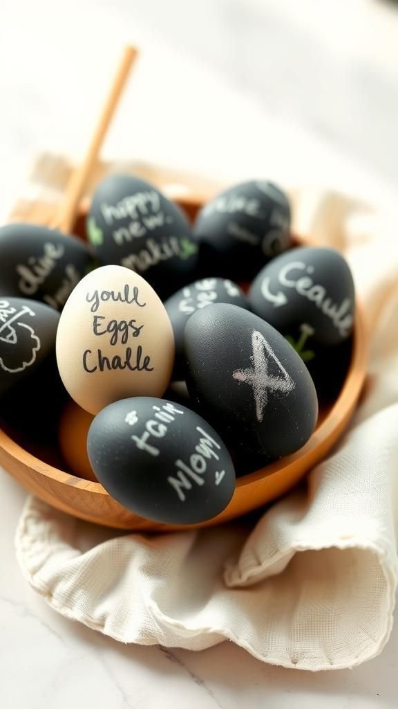 Matte chalkboard eggs for doodling and messages