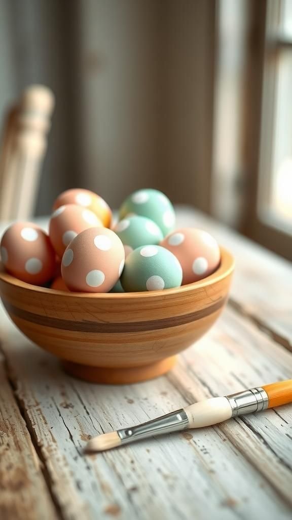 Polka dot eggs with playful retro charm