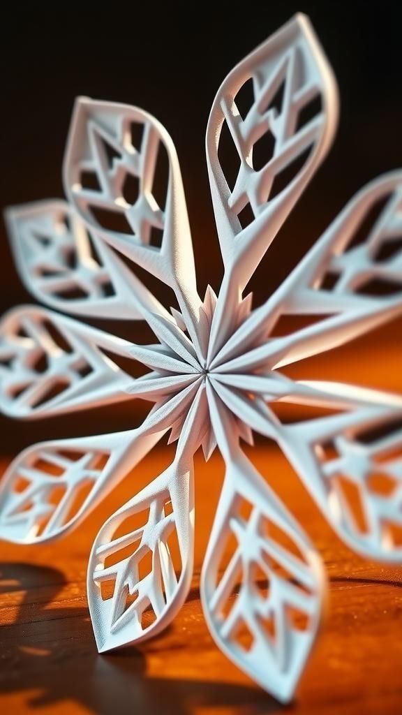Kirigami snowflakes with pop-up dimensionality