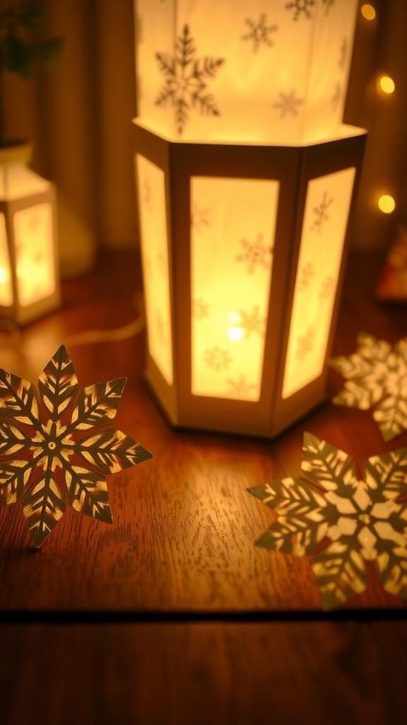 Paper lantern snowflakes that glow from within