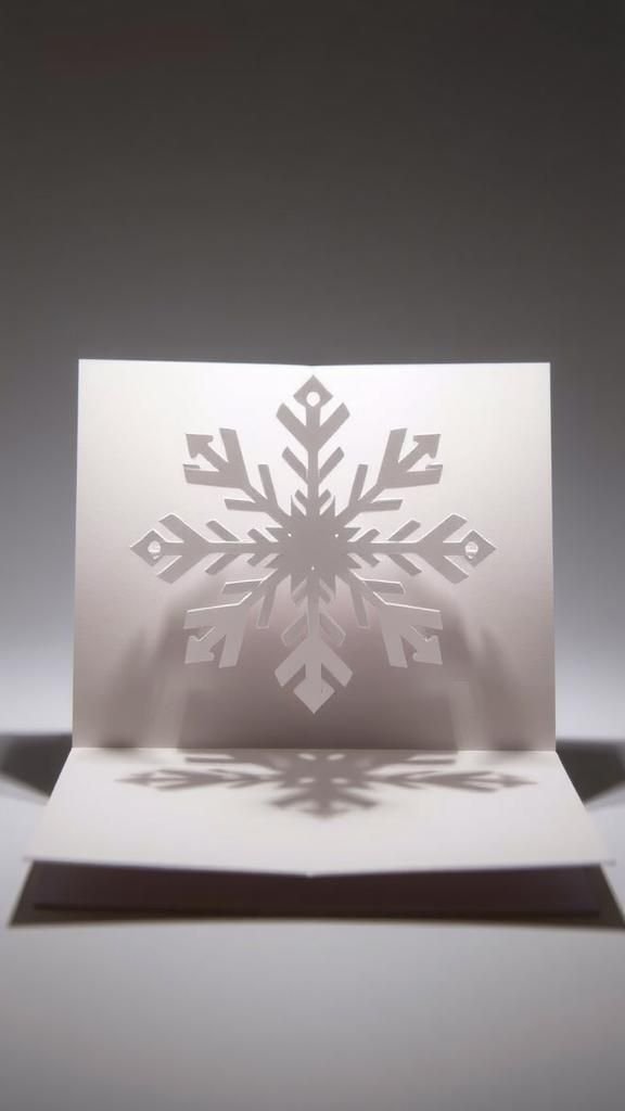 Pop-up card snowflakes that unfold with surprise