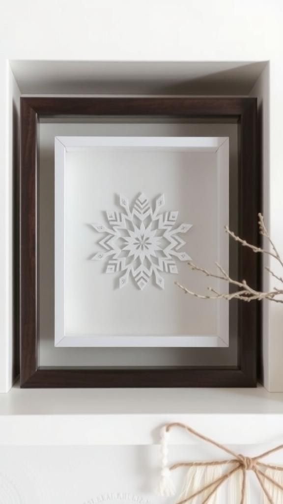 Shadow-box snowflakes for framed winter displays