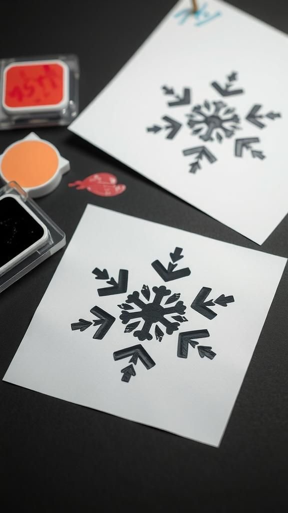 Stenciled snowflakes for crisp repeating motifs