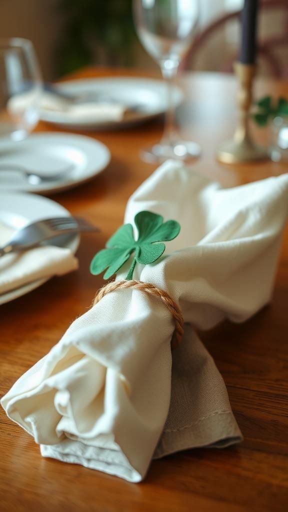 Shamrock napkin rings that feel casually festive
