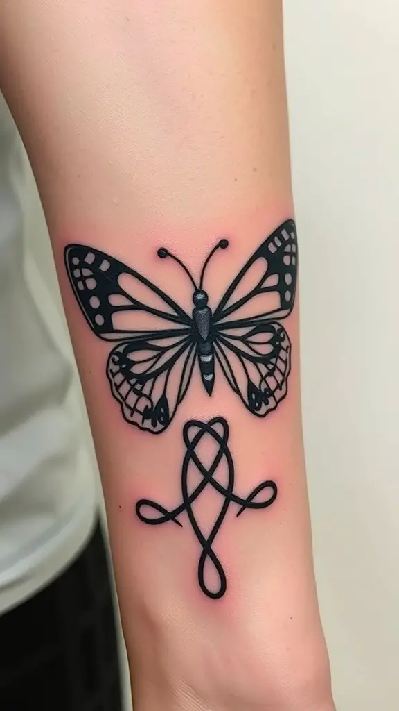 Celtic knot butterfly tattoo on arm