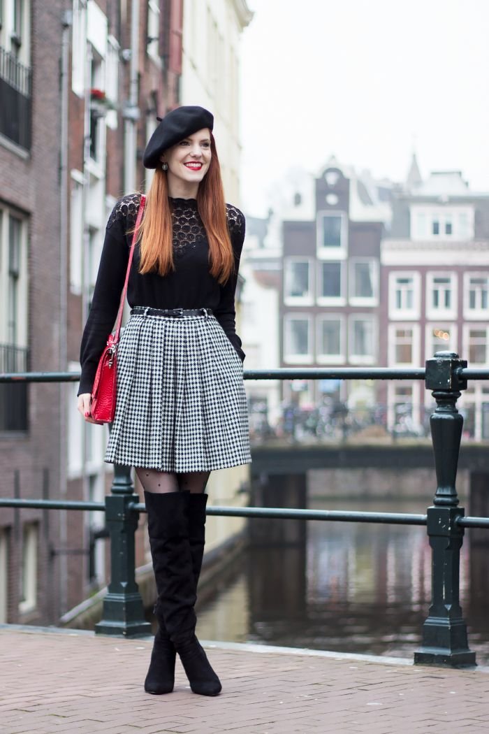 Houndstooth Skirt Outfit | Retro Sonja Fashion Blogger Houndstooth Skirt Outfit | Retro Sonja Fashion Blogger - houndstooth skirt outfit