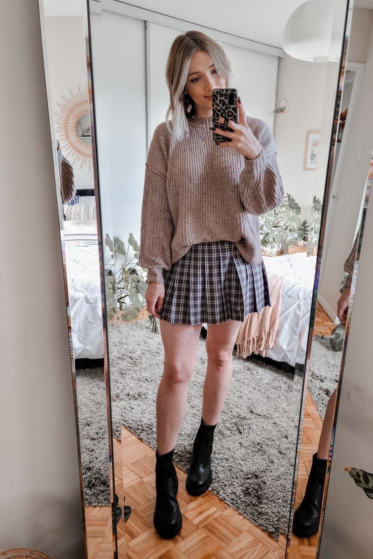 sweater skirt outfit