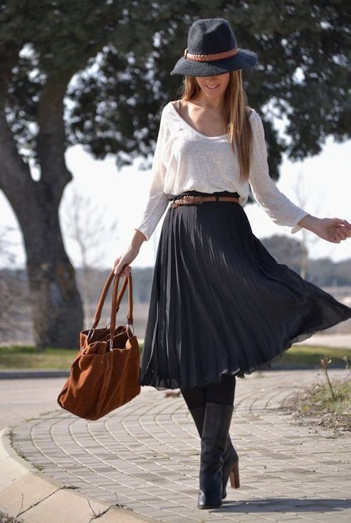 Midi Skirts Midi Skirts - long leather skirt outfit