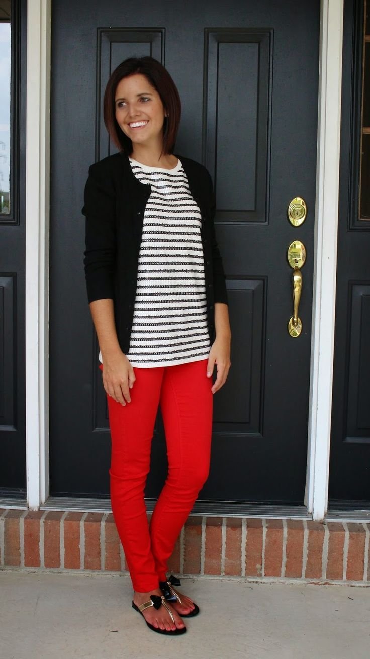 New Teacher Orientation! New Teacher Orientation! - red cardigan outfit