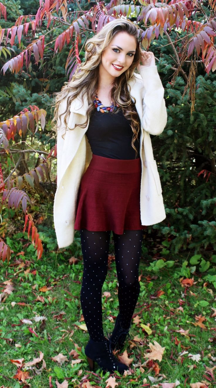 Pin page Pin page - burgundy skirt outfit
