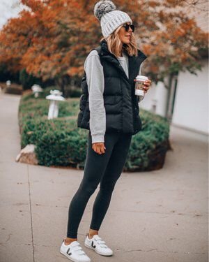 Beanie with Genuine Fox Fur Pom curated on LTK Beanie with Genuine Fox Fur Pom curated on LTK - black leggings outfit winter