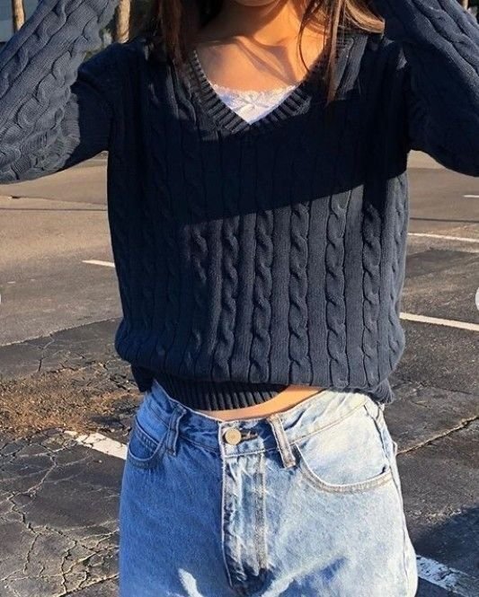 baby blue sweater outfit