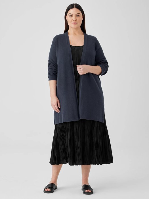 Peruvian Organic Cotton Crepe Cardigan Peruvian Organic Cotton Crepe Cardigan - navy blue cardigan outfit