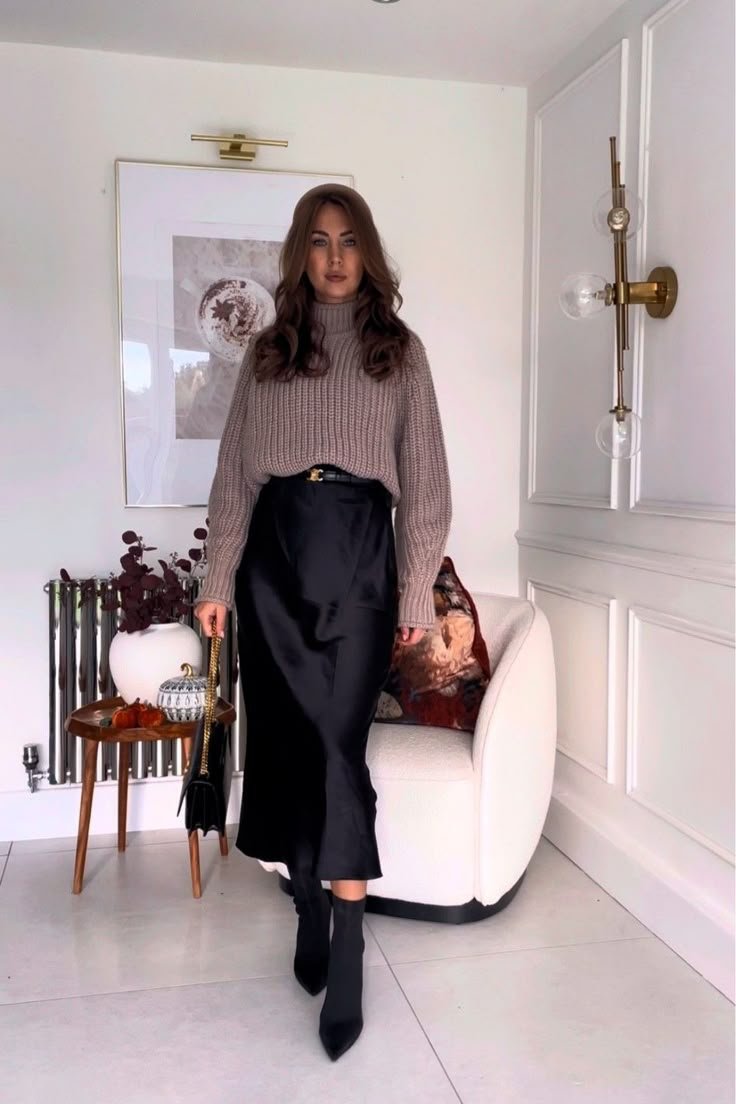 Search: Satin skirt (74) curated on LTK Search: Satin skirt (74) curated on LTK - midi skirt outfit winter