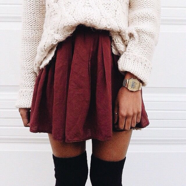 Factory Prepster Thigh High Socks Factory Prepster Thigh High Socks - cardigan and skirt outfit