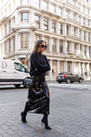 What to Wear to a Holiday Party in 2022 – Current Boutique What to Wear to a Holiday Party in 2022 – Current Boutique - sparkly skirt outfit