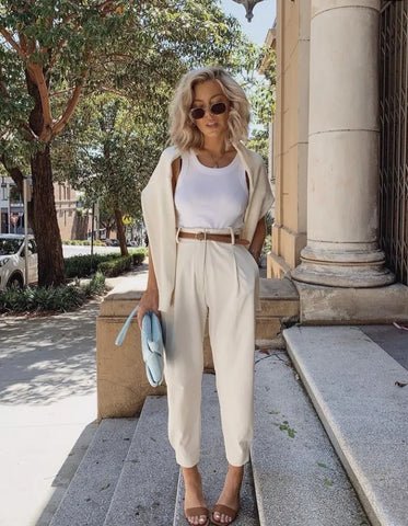 beige sweater outfit
