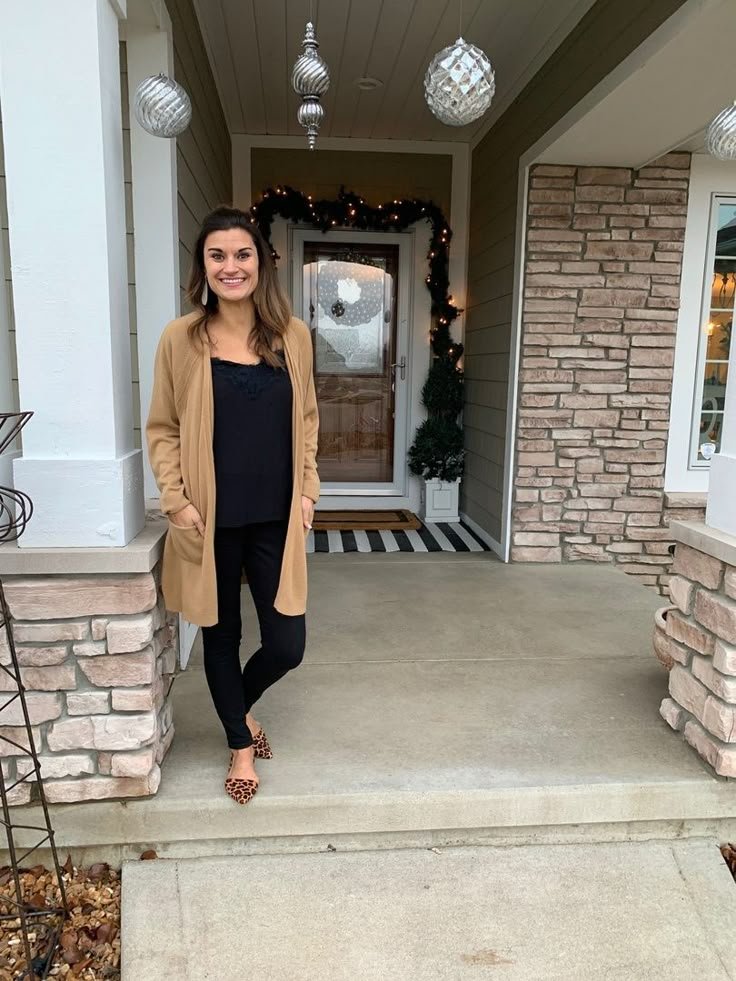 Fashion Look Featuring Old Navy Petite Sweaters and Abercrombie & Fitch Tops by justposted - ShopStyle Fashion Look Featuring Old Navy Petite Sweaters and Abercrombie & Fitch Tops by justposted - ShopStyle - tan cardigan outfit