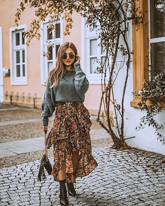 Pin page Pin page - long skirt and sweater outfit