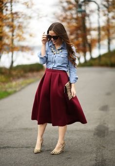 Pin page Pin page - burgundy skirt outfit